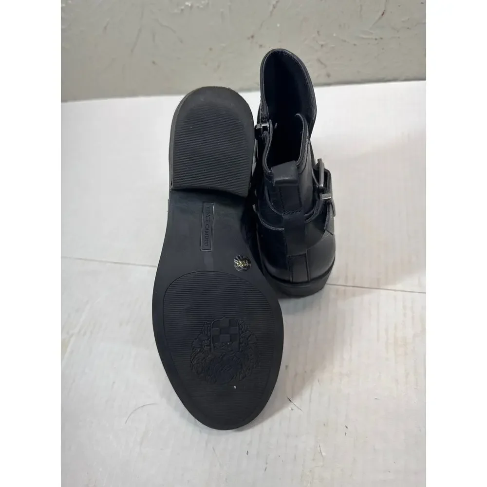 Vince‎ Camuto Women’s Peamer Ankle Boots Black Leather Buckle Straps Size 6.5